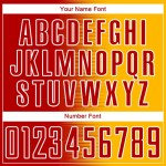 Custom Red Gold-White Gradient Line Sublimation Soccer Uniform Jersey