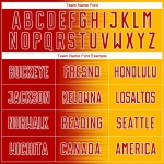 Custom Red Gold-White Gradient Line Sublimation Soccer Uniform Jersey