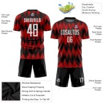 Custom Red White-Black Sublimation Soccer Uniform Jersey