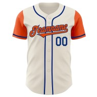 Custom Cream Orange-Royal Authentic Two Tone Baseball Jersey Custom Cream Orange-Royal Authentic Two Tone Baseball Jersey