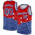 Custom Red Royal-White 3D Pattern Design Jellyfish Authentic Basketball Jersey