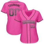 Custom Pink Black-White Authentic Drift Fashion Baseball Jersey Custom Pink Black-White Authentic Drift Fashion Baseball Jersey