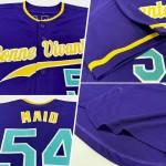 Custom Purple Aqua-Gold Authentic Baseball Jersey Custom Purple Aqua-Gold Authentic Baseball Jersey