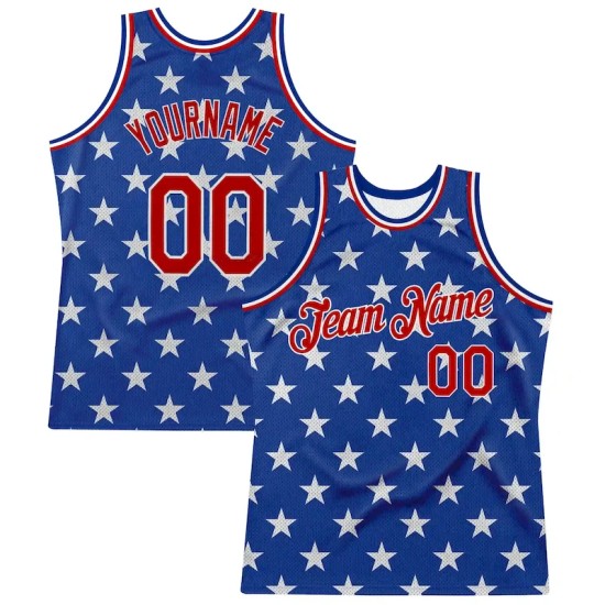 Custom Royal Red-White 3D Pattern Design American Flag Authentic Basketball Jersey Custom Royal Red-White 3D Pattern Design American Flag Authentic Basketball Jersey