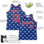Custom Royal Red-White 3D Pattern Design American Flag Authentic Basketball Jersey Custom Royal Red-White 3D Pattern Design American Flag Authentic Basketball Jersey