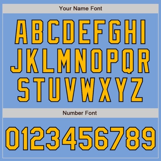 Custom Light Blue Gold-Black Bomber Varsity Letterman Zipper Jacket Custom Light Blue Gold-Black Bomber Varsity Letterman Zipper Jacket