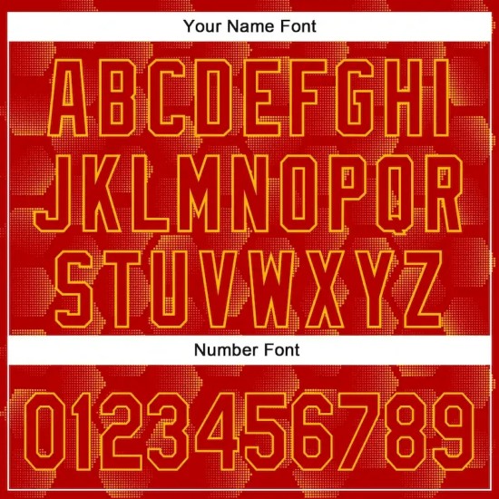Custom Red Gold 3D Pattern Design Halftone Geometric Shapes Authentic Baseball Jersey