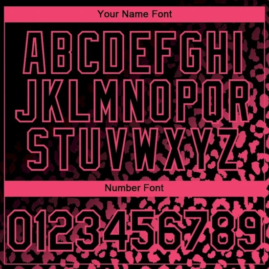 Custom Black Neon Pink 3D Pattern Design Leopard Print Fade Fashion Authentic Baseball Jersey