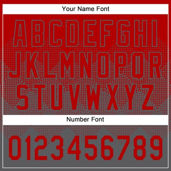 Custom Red Steel Gray 3D Gradient Square Shape Two-Button Unisex Softball Jersey